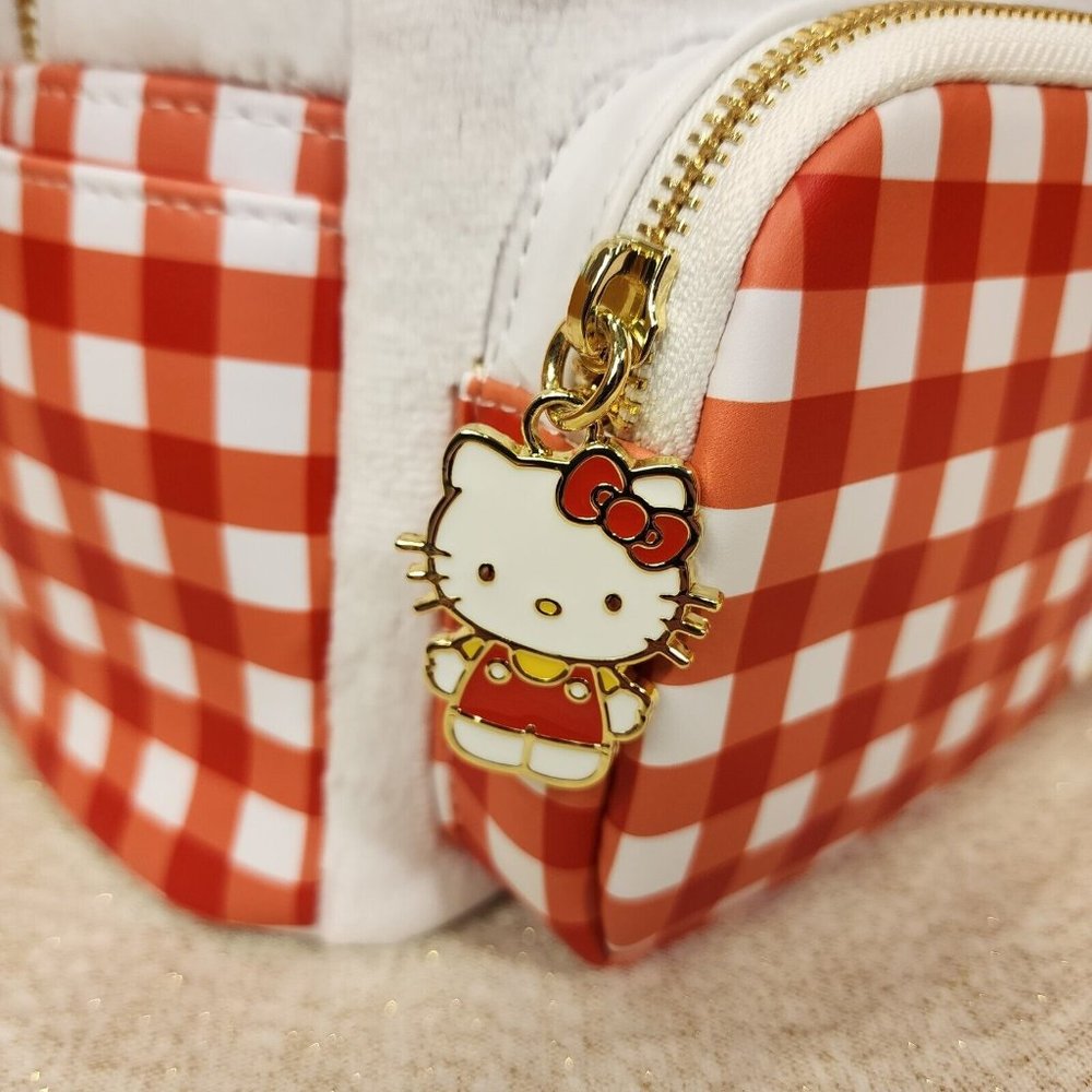 Loungefly Sanrio Hello Kitty Gingham Cosplay Mini Backpack Plush NEW - Picture 3 of 13